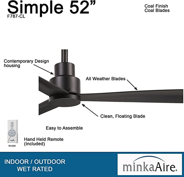 Minka Aire 52 Inch Outdoor 3 Blade Ceiling Fan