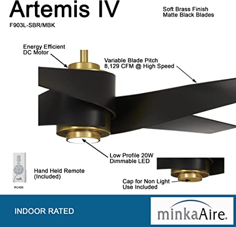 Minka Aire Artemis IV 64 Inch Ceiling Fan with LED Light